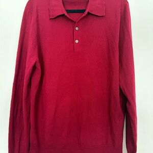 Brooks Brothers Rich Red Merino Wool Polo Shirt